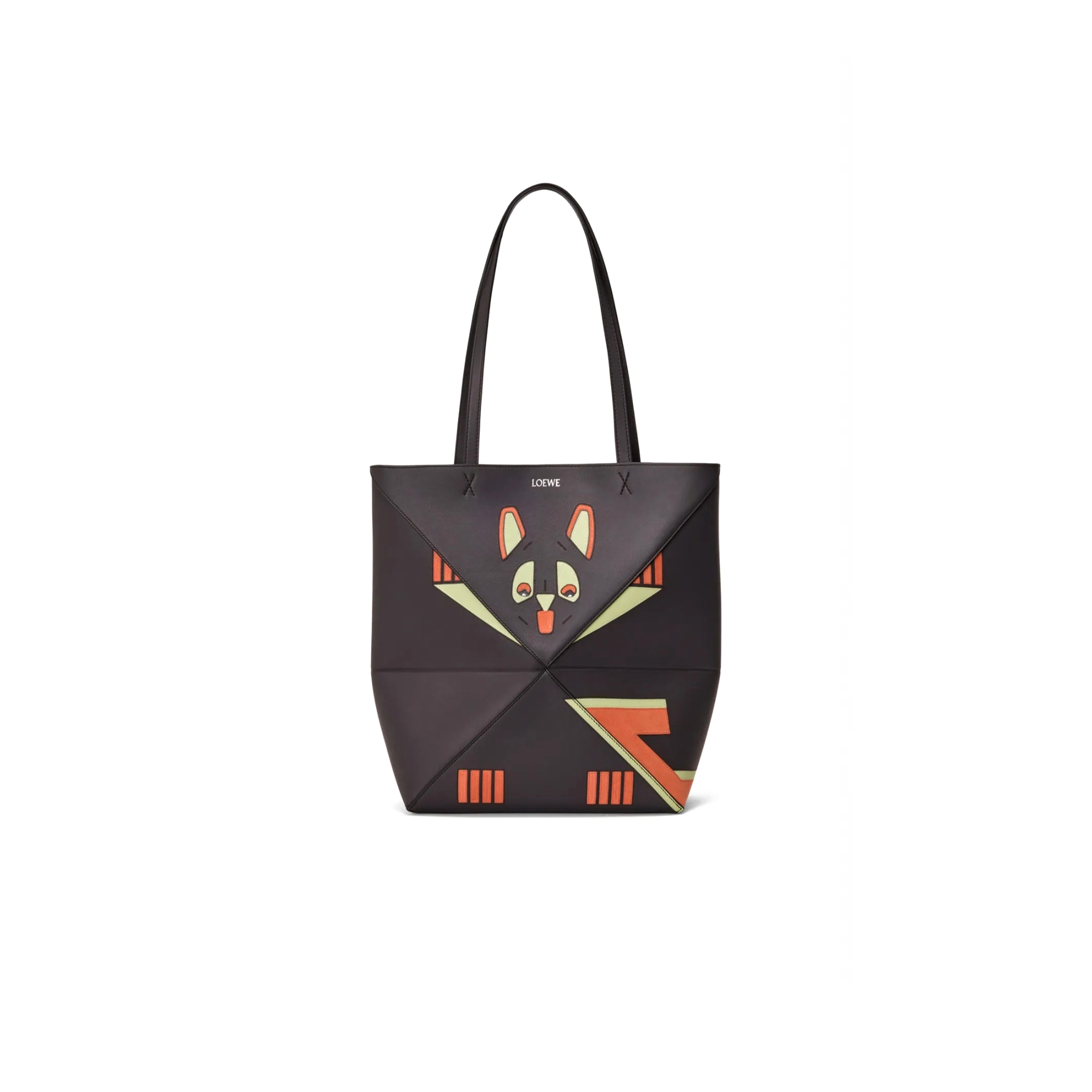 LOEWE FRINGE CAT PUZZLE FOLD TOTE A779G50X90 (31.5*25.5*14.5cm)